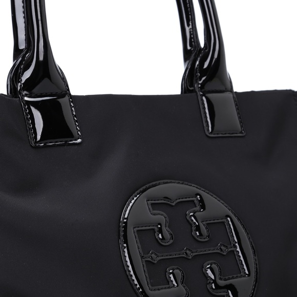 Tory Burch Ella black nylon patent mini tote bag New Without Tags - Picture 5 of 7